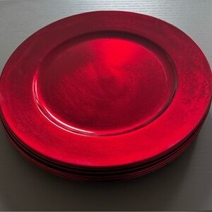 7 pack red holiday place setting chargers